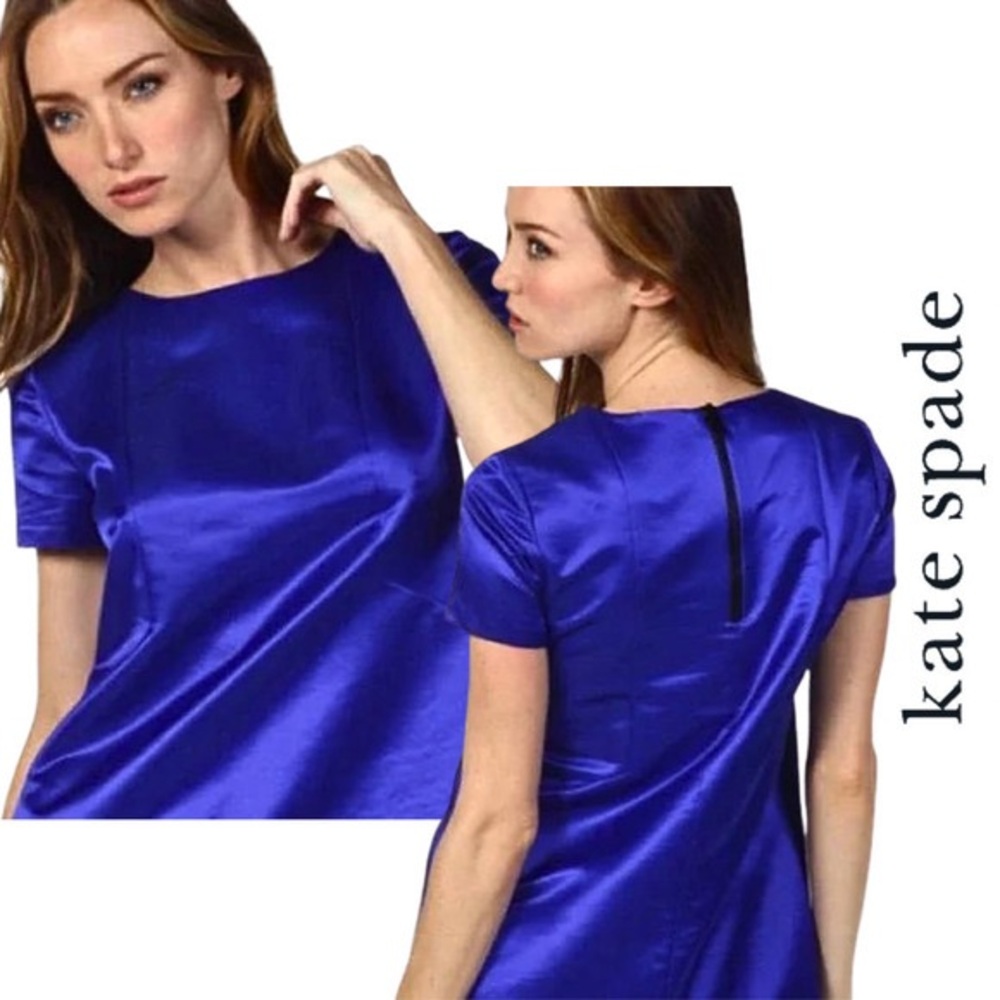 Kate Spade Live Colorfully Martine Royal Cobalt Silk Tunic
